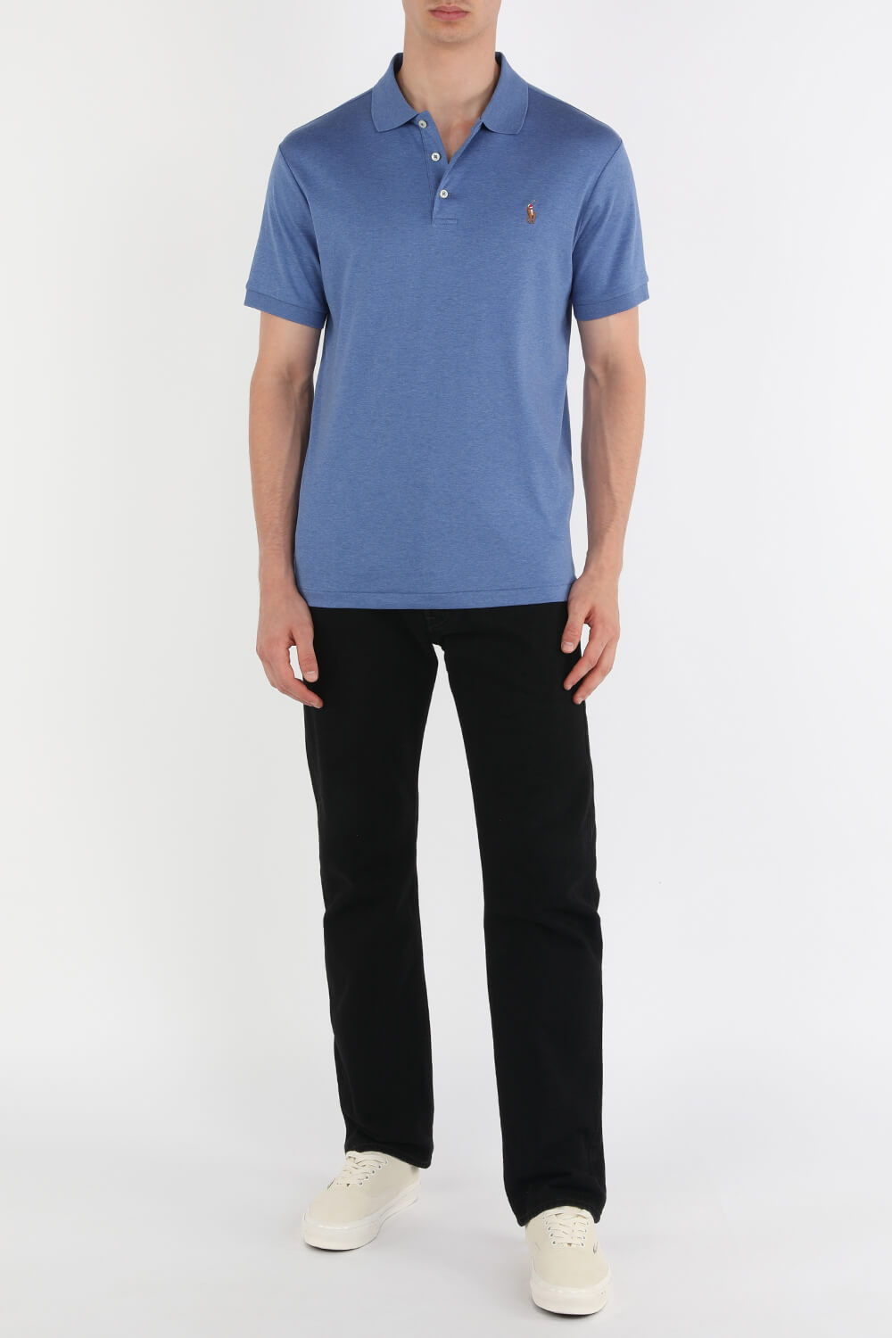תמונת כל הלוק של Logo Polo Shirt in Blue POLO RALPH LAUREN